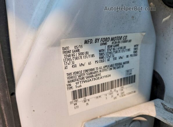 1FT7W2AT5GEA11624 2016 FORD F250 White Vista del compartimento del motor