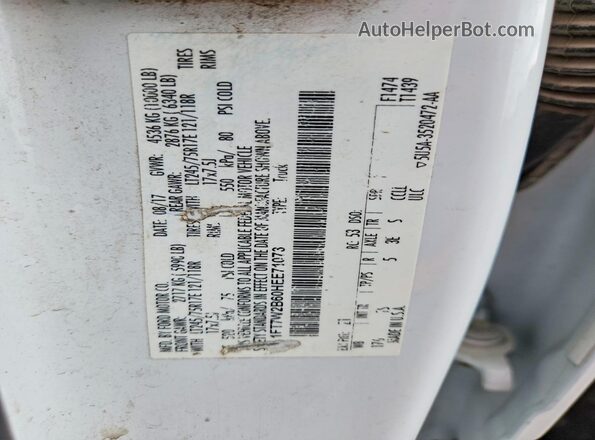 1FT7W2B60HEE71073 2017 FORD F250 White Widok komory silnika