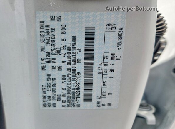 1FT8W2BM4REC01039 2024 FORD F250 White Вид підкапотного простору