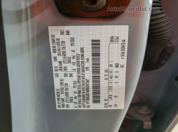 1FT8W2BT4REE97347 2024 FORD F250 Gray Vista de la etiqueta del VIN