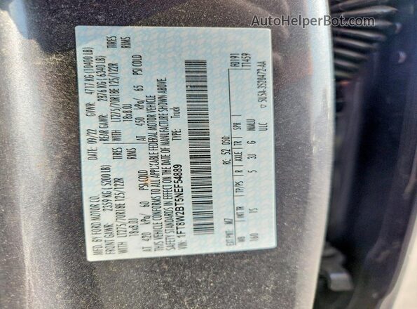 1FT8W2BT5NEF54889 2022 FORD F250 Gray VIN sticker view