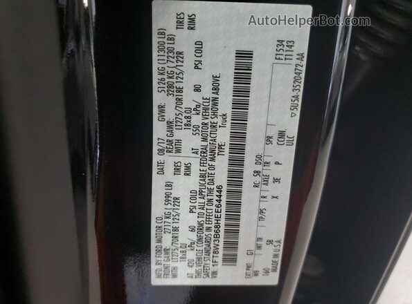 1FT8W3B68HEE64446 2017 FORD F350 Black Vista del compartimento del motor