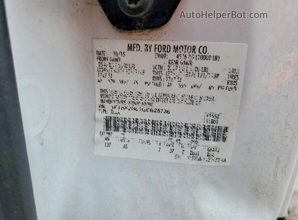 1FTBF2B61GEB25736 2016 FORD F250 White Engine compartment view