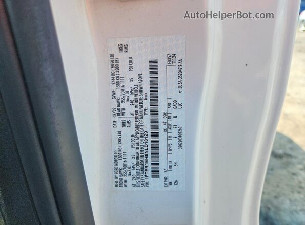 1FTER1EH8NLD18129 2022 FORD RANGER White Vista del compartimento del motor