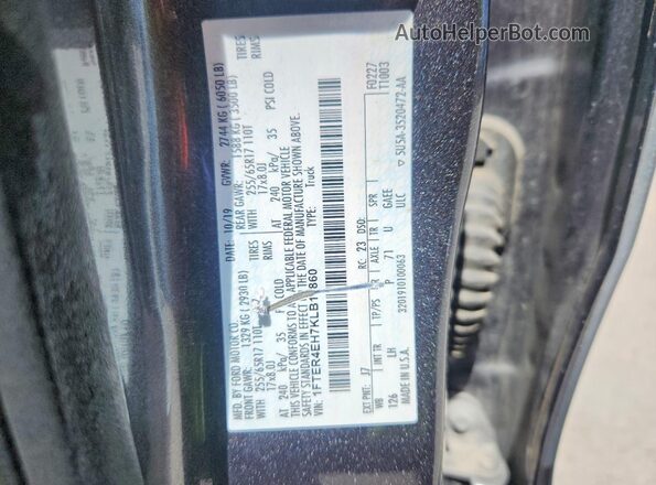 1FTER4EH7KLB11860 2019 FORD RANGER Gray Widok komory silnika