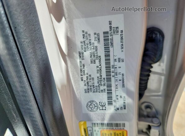 1FTER4FH5KLA35828 2019 FORD RANGER White Widok komory silnika