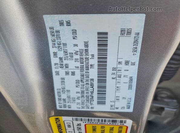 1FTER4FH6LLA89138 2020 FORD RANGER Серебряный Вид подкапотного пространства