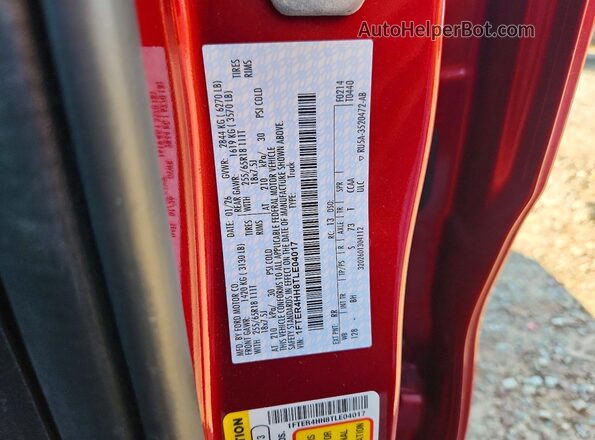 1FTER4HH8TLE04017 2026 FORD RANGER Red Vista del compartimento del motor