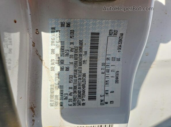 1FTER4KH8RLE07386 2024 FORD RANGER White Շարժիչի բաժամունքի տեսք