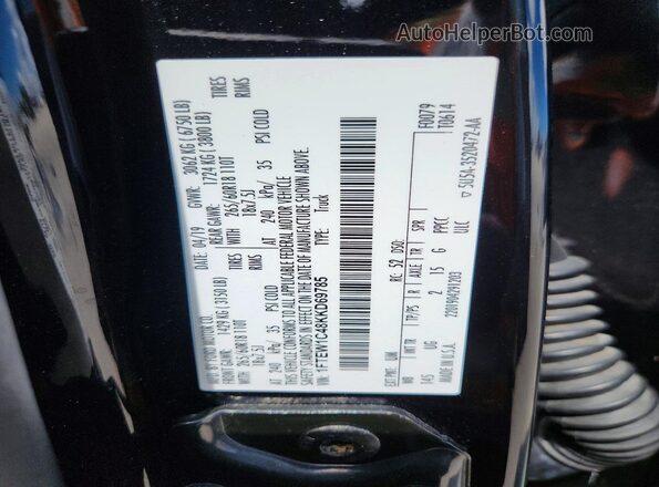 1FTEW1C48KKD69785 2019 FORD F150 Black Вид підкапотного простору