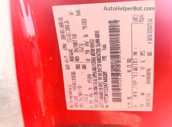 1FTEW1C53KFA66205 2019 FORD F150 Red ძრავის განყოფილების ხედი