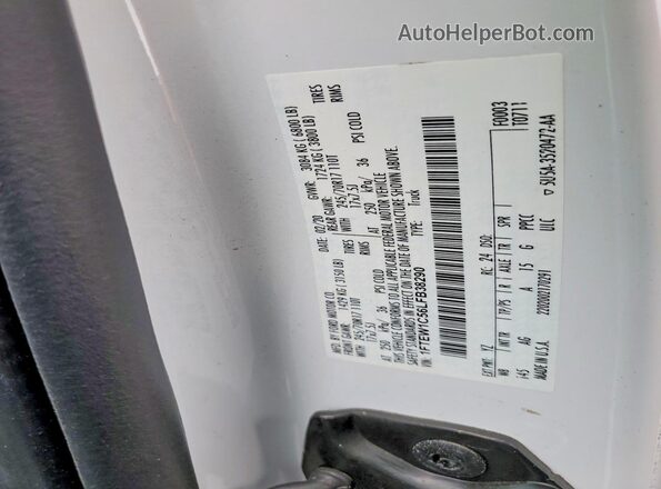 1FTEW1C56LFB38290 2020 FORD F150 White Vista del compartimento del motor