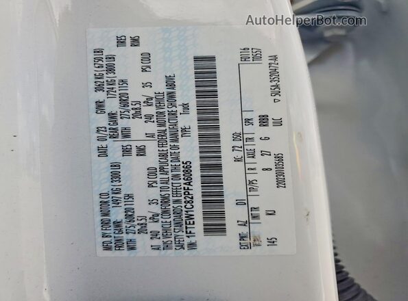 1FTEW1C82PFA60865 2023 FORD F150 White Вид підкапотного простору
