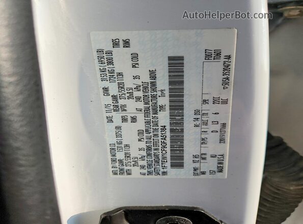 1FTEW1CF9GFA51384 2016 FORD F150 White VIN կոդի պիտակի տեսք