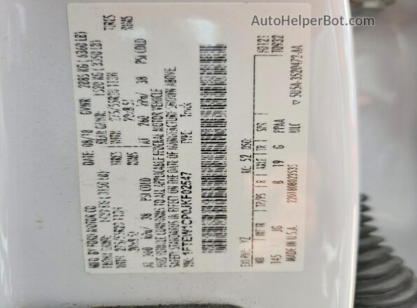1FTEW1CP0JKF02547 2018 FORD F150 White Вид наклейки з VIN-кодом