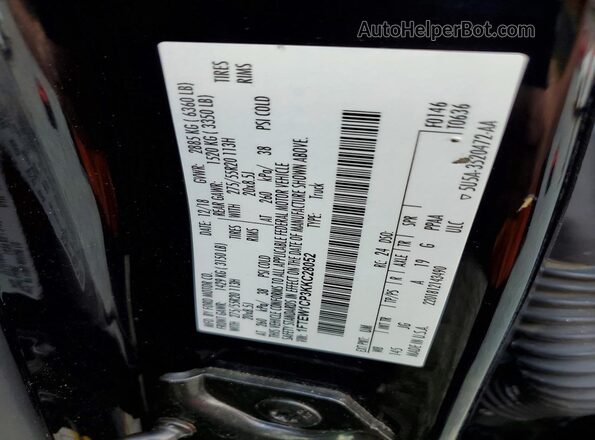 1FTEW1CP3KKC28052 2019 FORD F150 Black Вид підкапотного простору