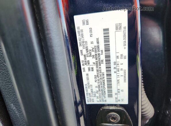 1FTEW1CP3NKE76161 2022 FORD F150 Blue VIN sticker view
