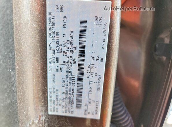1FTEW1CP6MFB23811 2021 FORD F150 Brown Widok komory silnika