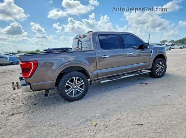 1FTEW1CP6MFB23811 2021 FORD F150 Brown Tył prawy