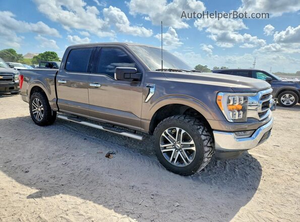 1FTEW1CP6MFB23811 2021 FORD F150 Brown Przód prawy