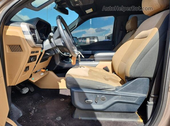 1FTEW1CP6MFB23811 2021 FORD F150 Brown Widok wnętrza z przodu