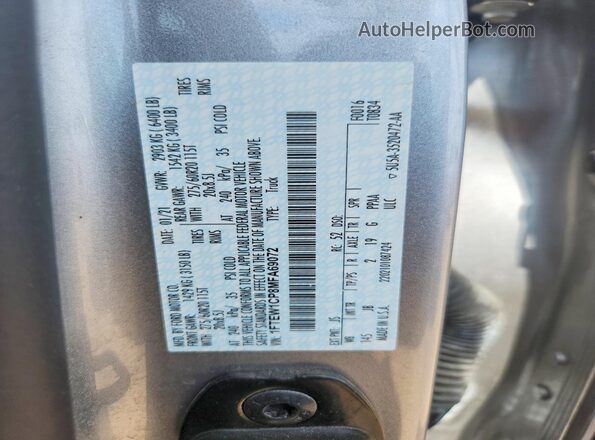 1FTEW1CP8MFA69072 2021 FORD F150 Silver Vista de la etiqueta del VIN