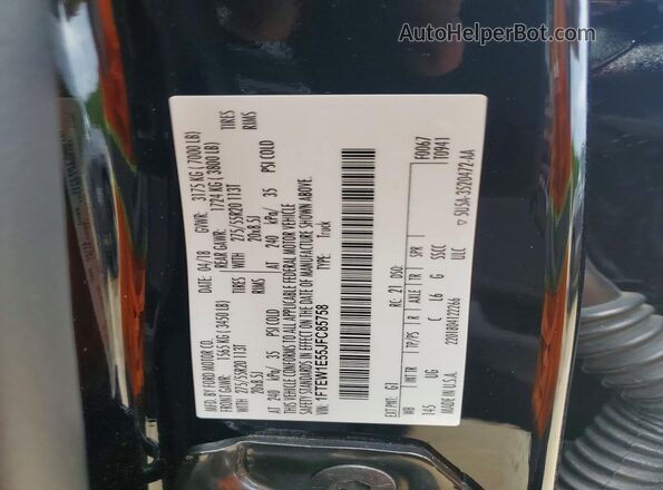 1FTEW1E55JFC85758 2018 FORD F150 Черный Вид подкапотного пространства