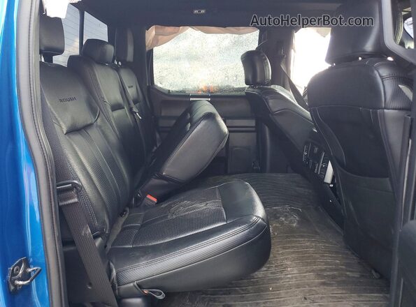 1FTEW1E55KFA83181 2019 FORD F150 Blue Rear seats view