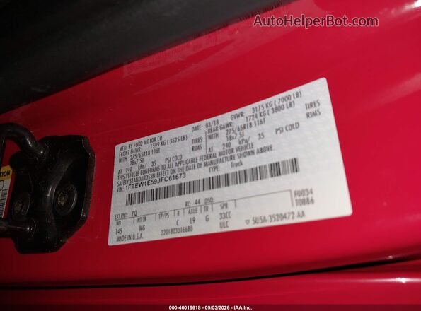1FTEW1E59JFC61673 2018 FORD F150 Red Widok komory silnika
