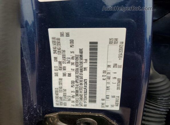 1FTEW1EB2JFA12475 2018 FORD F150 Blue Engine compartment view