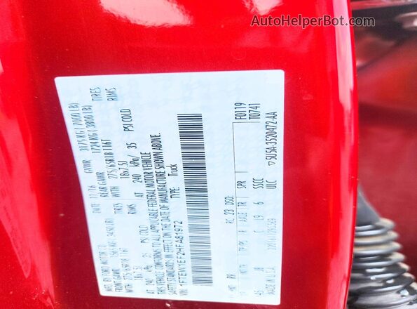 1FTEW1EF2HFA81972 2017 FORD F150 Red Vista del compartimento del motor