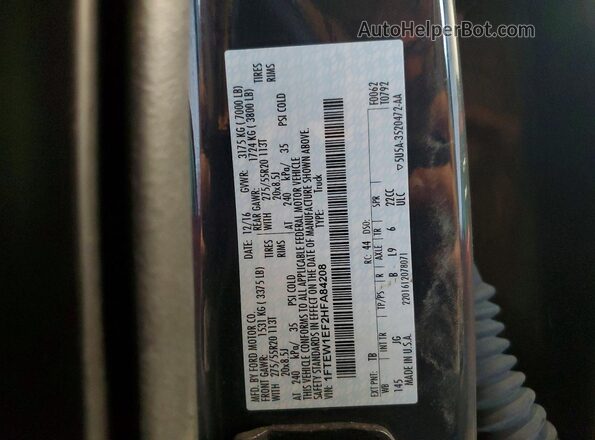 1FTEW1EF2HFA84208 2017 FORD F150 Серый Вид наклейки с VIN-кодом
