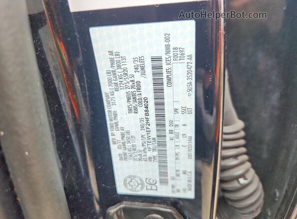 1FTEW1EF2HFB84020 2017 FORD F150 Black ძრავის განყოფილების ხედი