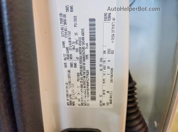 1FTEW1EF9HFC77620 2017 FORD F150 White Vista del compartimento del motor