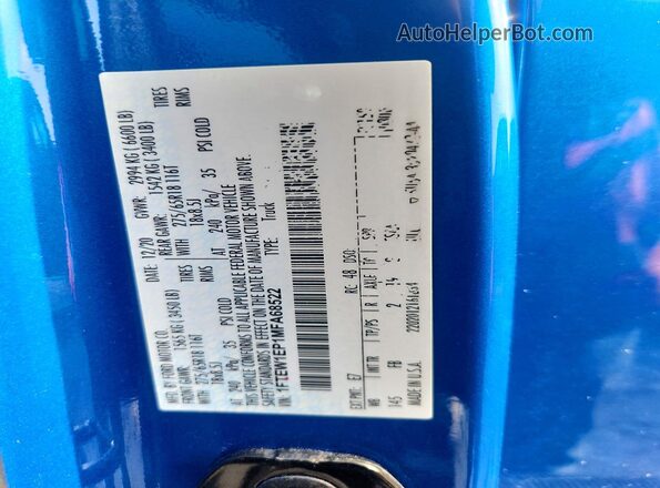 1FTEW1EP1MFA68522 2021 FORD F150 Blue Вид підкапотного простору