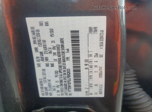 1FTEW1EP2LFB52833 2020 FORD F150 Gray Vista del compartimento del motor
