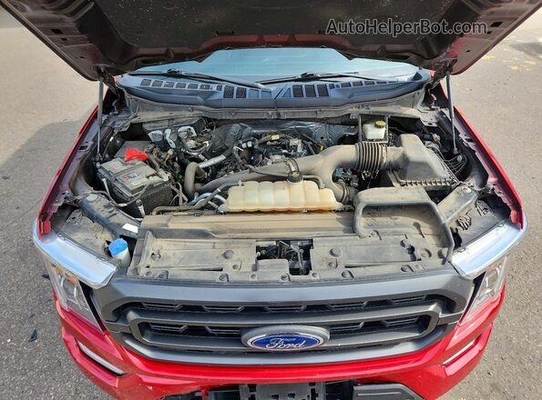 1FTEW1EP2NKE65522 2022 FORD F150 Red Widok komory silnika