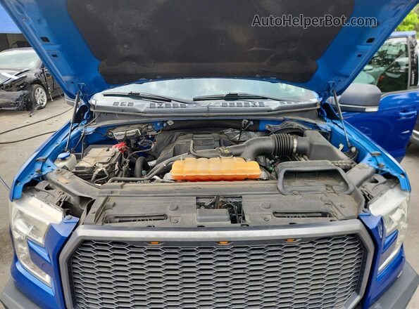 1FTEW1EP5HFB08591 2017 FORD F150 Blue Widok wnętrza z tyłu