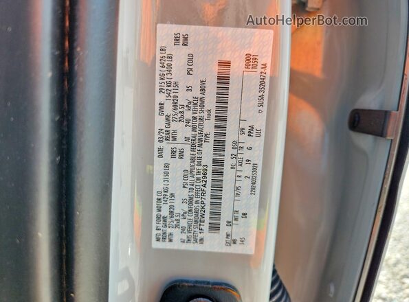 1FTEW2KP7RFA29693 2024 FORD F150 White Widok komory silnika