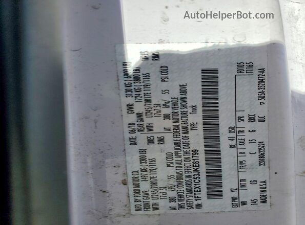 1FTEX1C53JKE81799 2018 FORD F150 White Vista del compartimento del motor