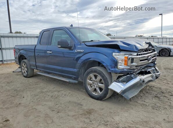 1FTEX1C55JKG06964 2018 FORD F150 Синий Передняя правая четверть