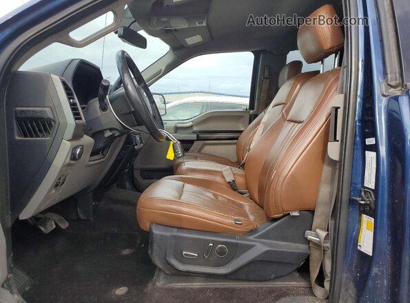 1FTEX1C55JKG06964 2018 FORD F150 Синий Вид салона спереди