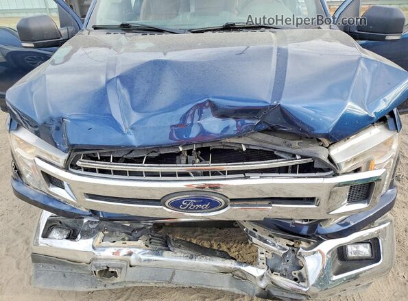 1FTEX1C55JKG06964 2018 FORD F150 Синий Вид задней части салона