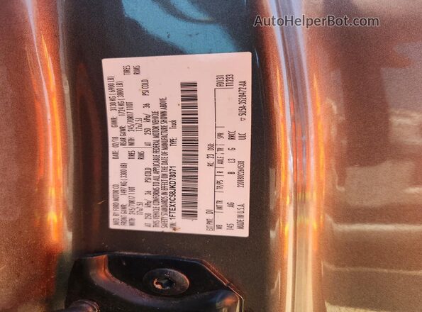 1FTEX1C58JKD78071 2018 FORD F150 Gray Widok komory silnika