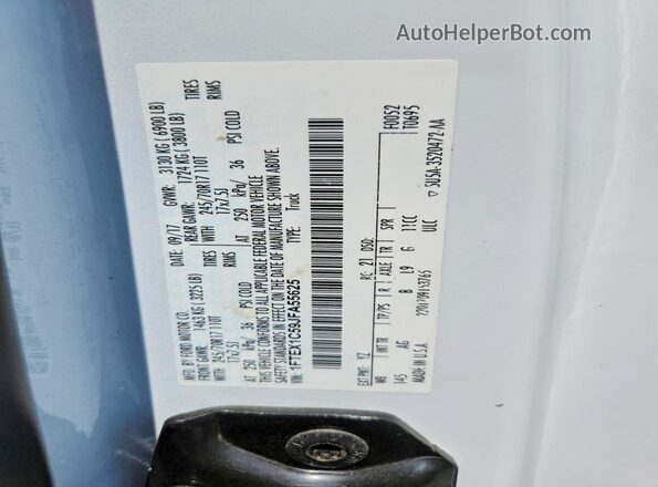 1FTEX1C59JFA55625 2018 FORD F150 Белый Вид подкапотного пространства