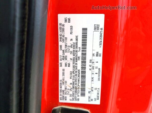 1FTEX1CP1HKC80205 2017 FORD F150 Красный Вид подкапотного пространства