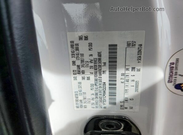 1FTEX1CP6NKD23304 2022 FORD F150 Белый Вид наклейки с VIN-кодом