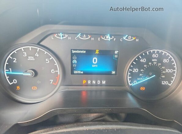 1FTEX1EP3MKF02928 2021 FORD F150 White Вид щитка приладів