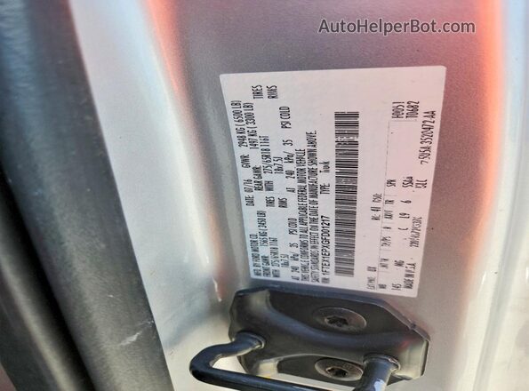 1FTEX1EPXGFD01217 2016 FORD F150 Silver Vista del compartimento del motor