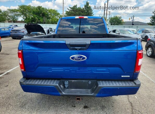 1FTEX1EPXJFA92293 2018 FORD F150 Blue Вид ззаду